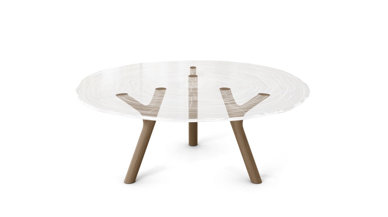PLEXIWOOD COCKTAIL TABLE - D.100CM by Roche Bobois