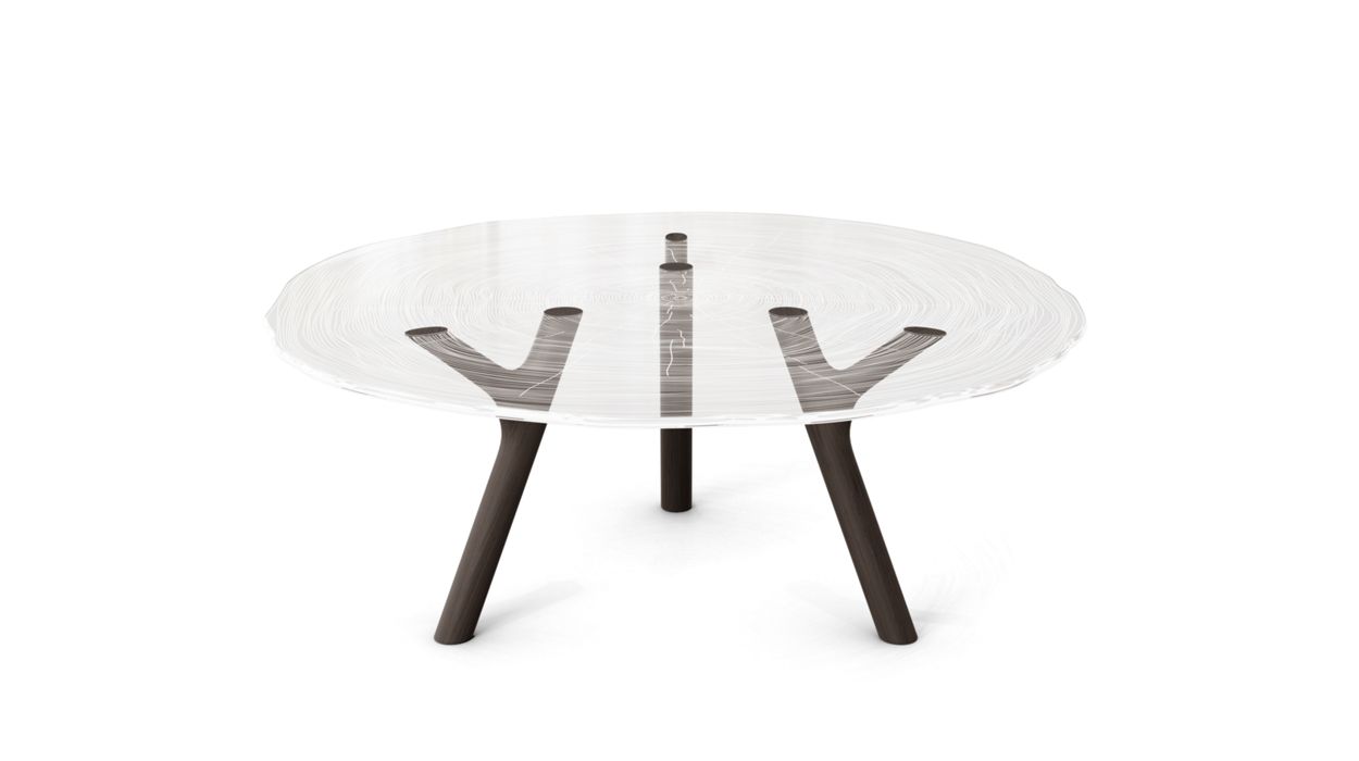 PLEXIWOOD COCKTAIL TABLE - D.100CM by Roche Bobois