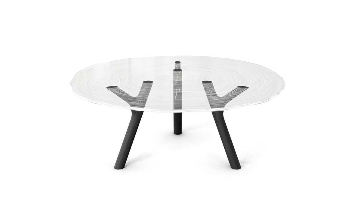PLEXIWOOD COCKTAIL TABLE - D.100CM by Roche Bobois