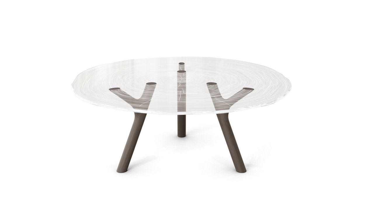 PLEXIWOOD COCKTAIL TABLE - D.100CM by Roche Bobois
