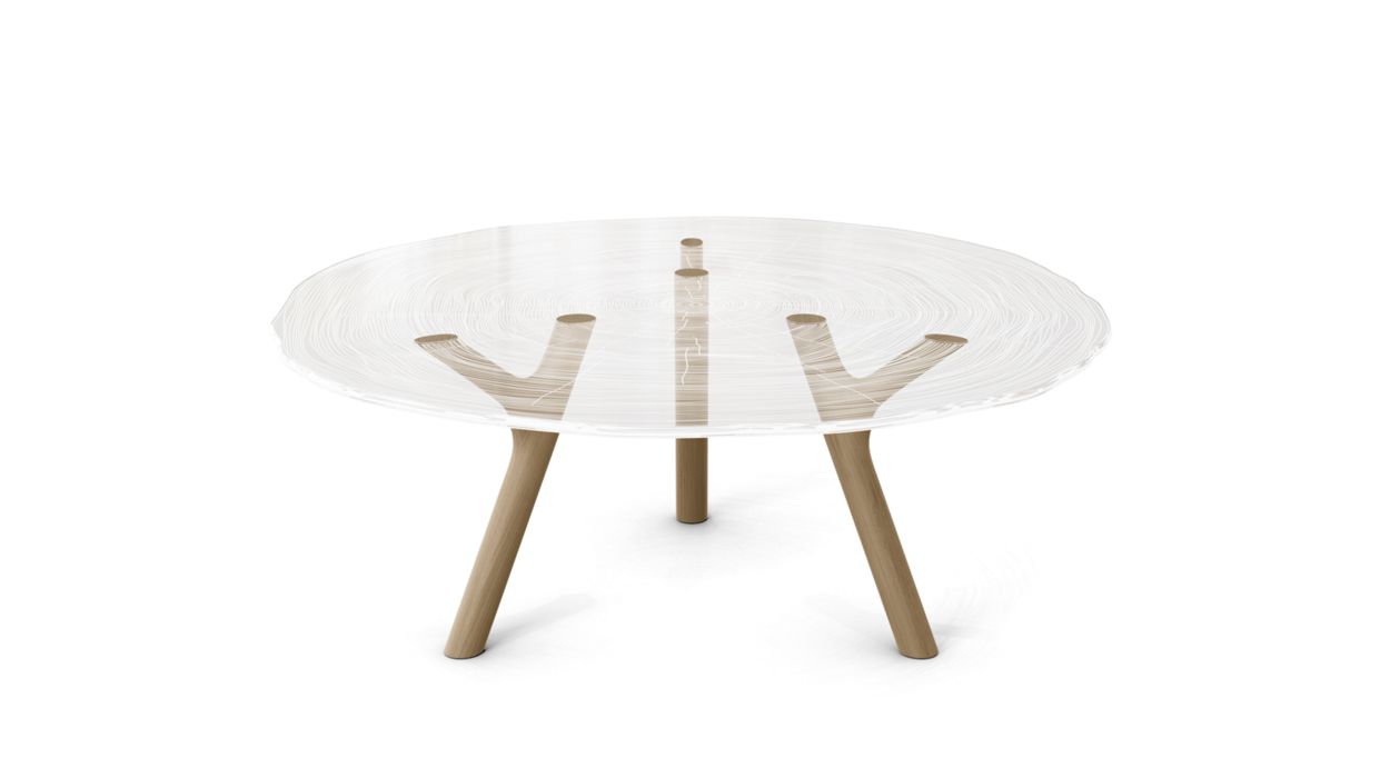 PLEXIWOOD COCKTAIL TABLE - D.100CM by Roche Bobois