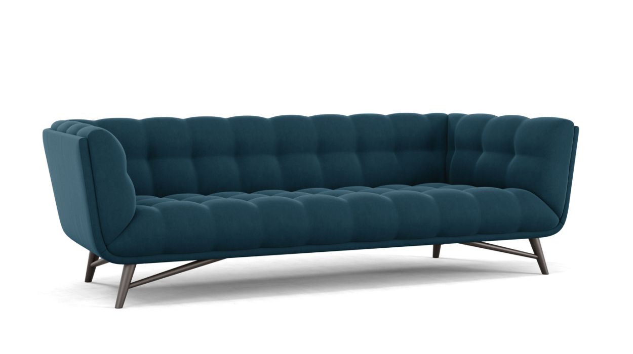 Profile Large 3-Seat Sofa by Roche Bobois #Cabaret fabric/Petrole
