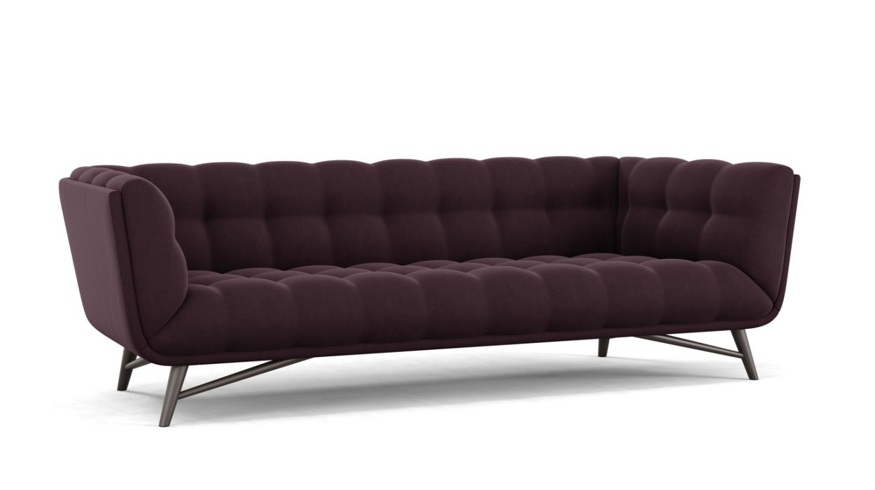 Profile Large 3-Seat Sofa by Roche Bobois #Cabaret fabric/Aubergine