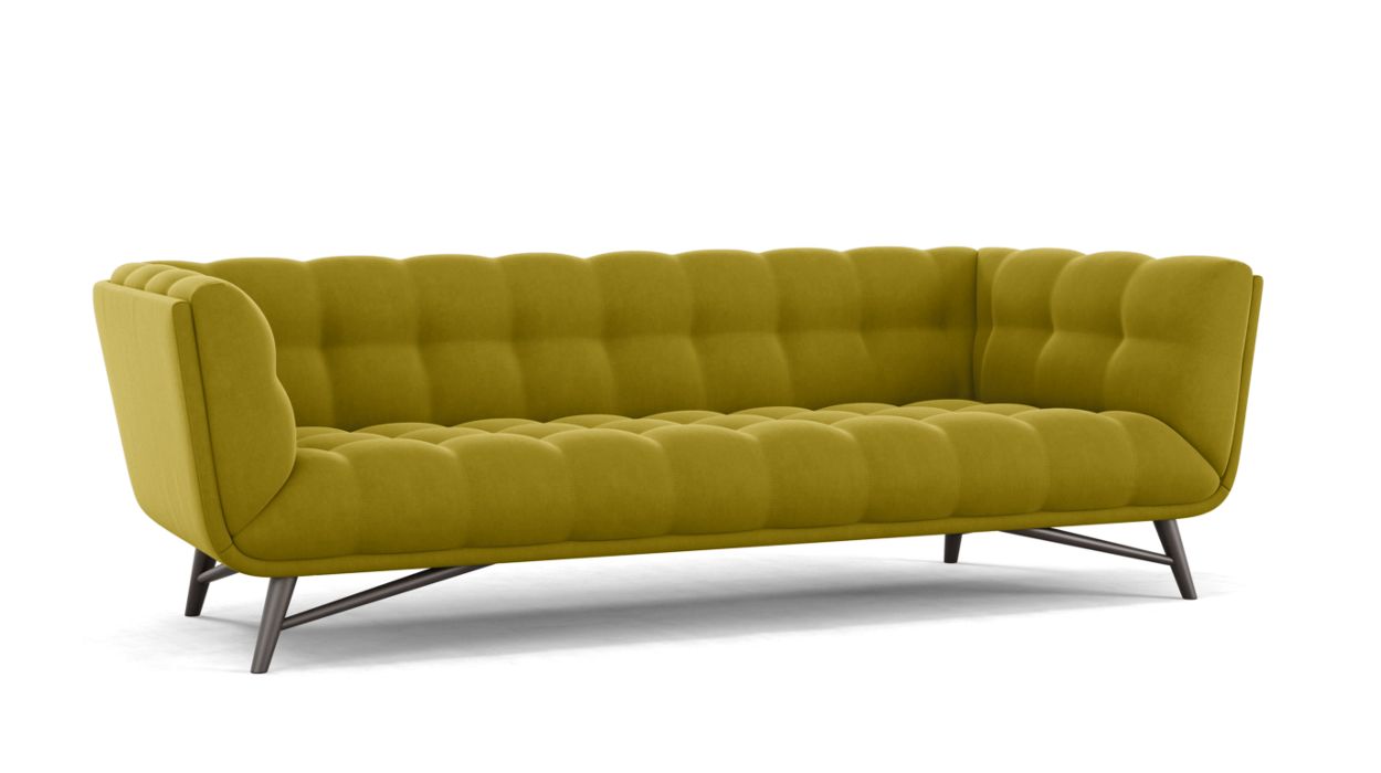 Profile Large 3-Seat Sofa by Roche Bobois #Cabaret fabric/Moutarde