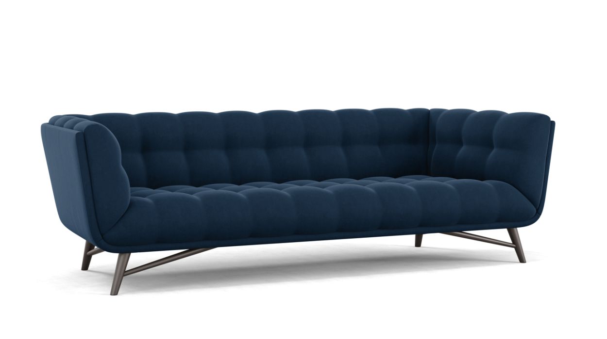 Profile Large 3-Seat Sofa by Roche Bobois #Cabaret fabric/Nuit blue