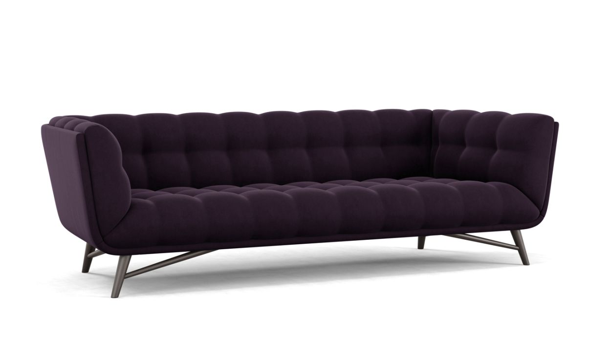 Profile Large 3-Seat Sofa by Roche Bobois #Cabaret fabric/Prune