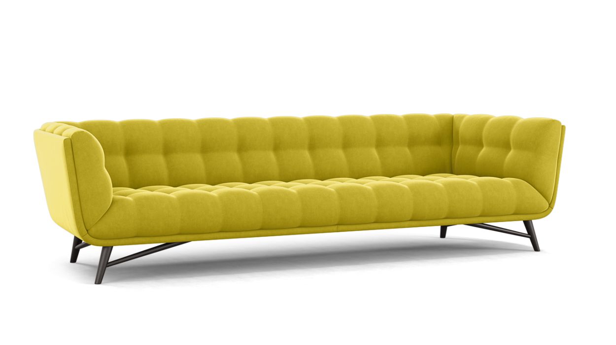 PROFILE LARGE 4-SEAT SOFA by Roche Bobois #Cabaret fabric/Yellow