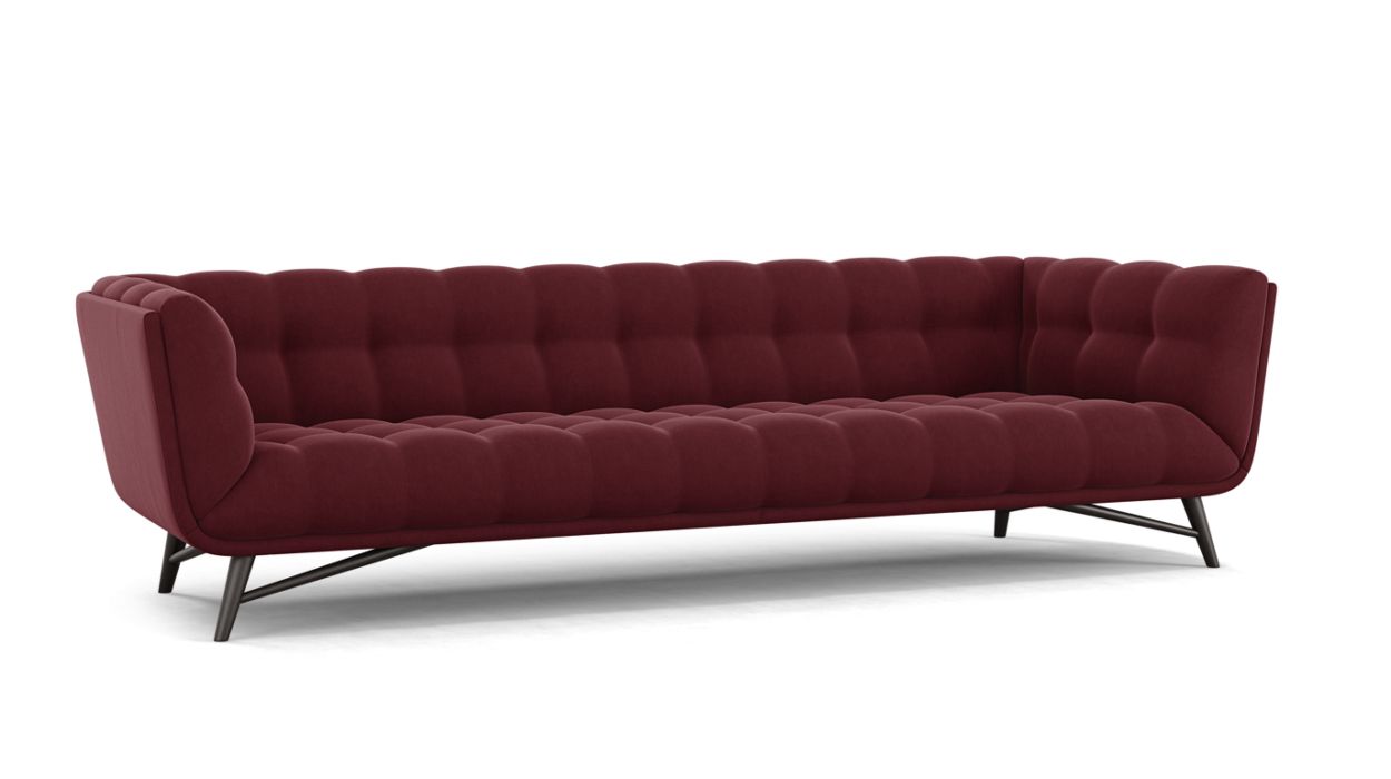 PROFILE LARGE 4-SEAT SOFA by Roche Bobois #Cabaret fabric/Grenat