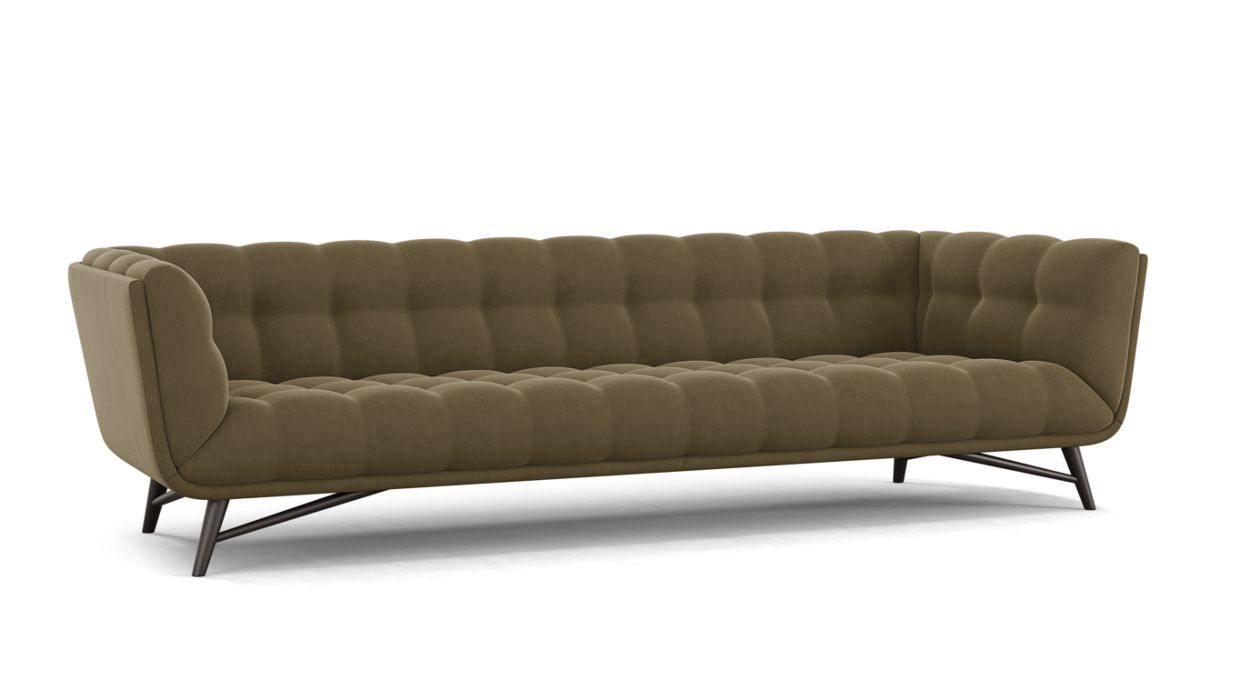 PROFILE LARGE 4-SEAT SOFA by Roche Bobois #Cabaret fabric/Châtain