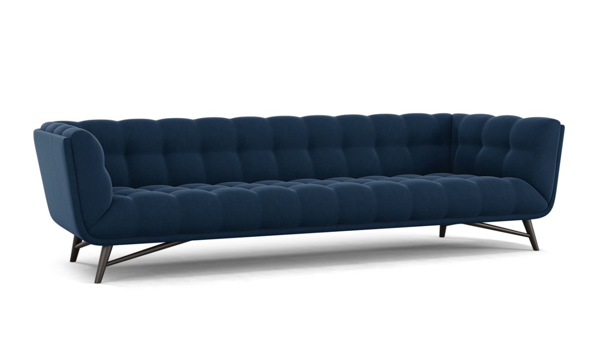 PROFILE LARGE 4-SEAT SOFA by Roche Bobois #Cabaret fabric/Nuit blue