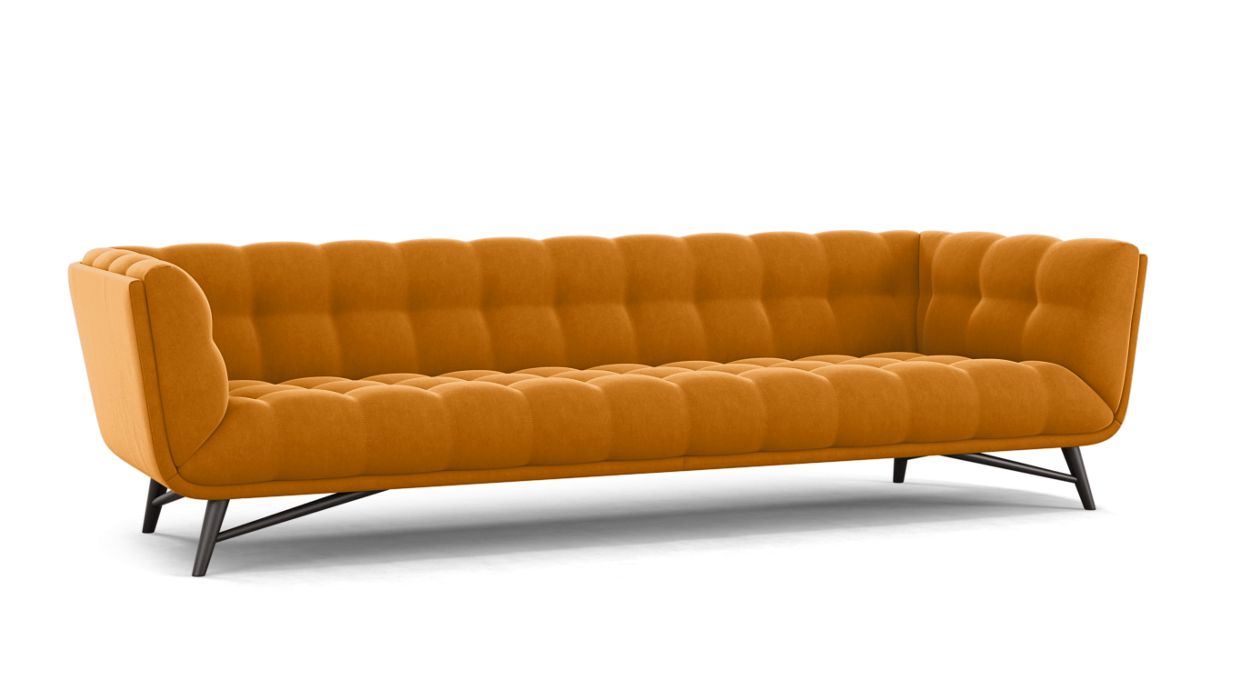 PROFILE LARGE 4-SEAT SOFA by Roche Bobois #Cabaret fabric/Orange