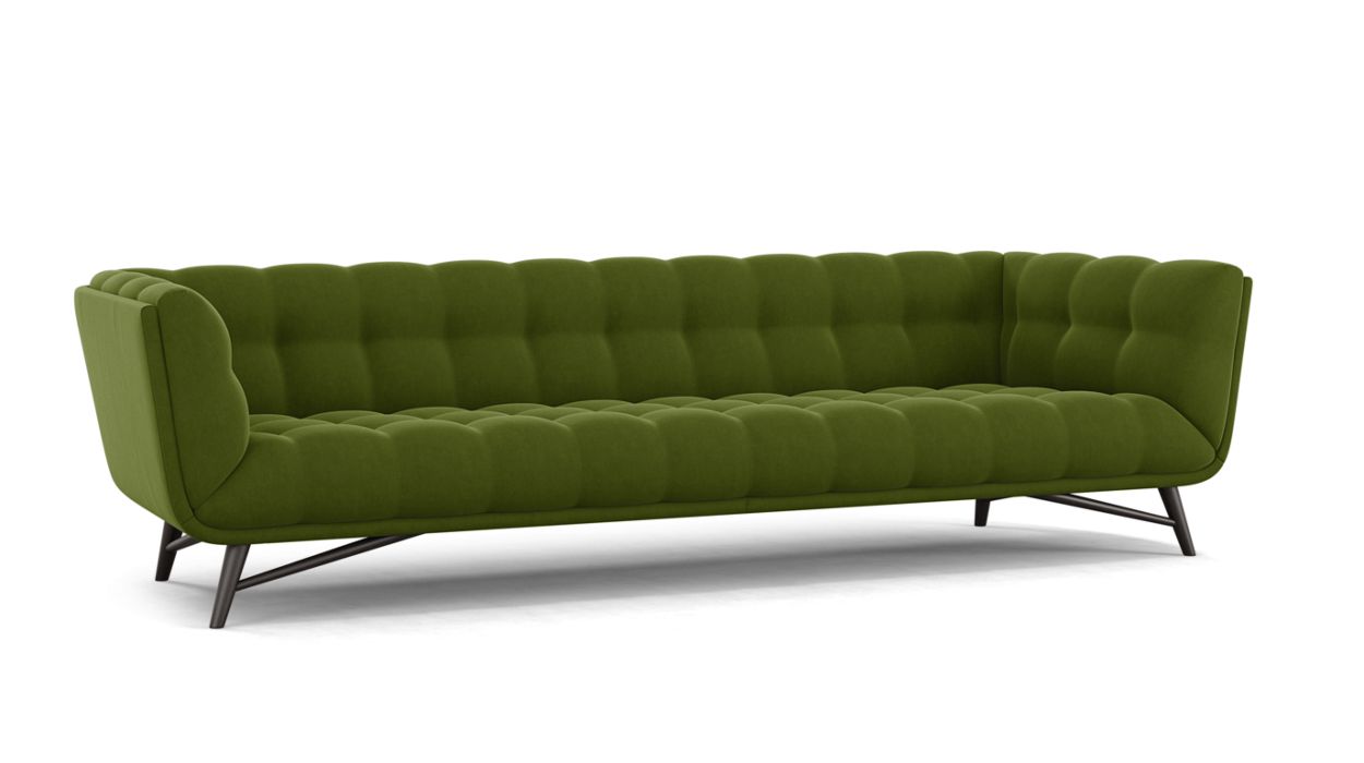 PROFILE LARGE 4-SEAT SOFA by Roche Bobois #Cabaret fabric/Green