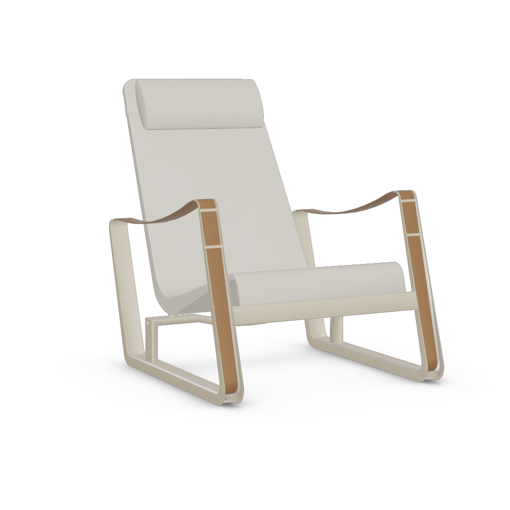 Cite Lounge Chair (Prouve Blanc Colombe (Ecru) powder-coated (smooth)) by Vitra