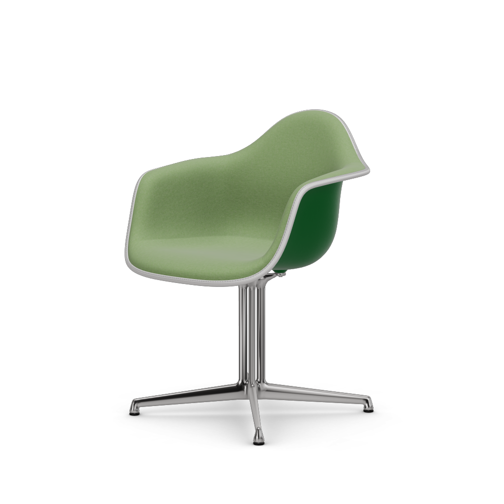 Eames Plastic Armchair DAL (with full upholstery) (Colour of seat shell - green) (Request Info)