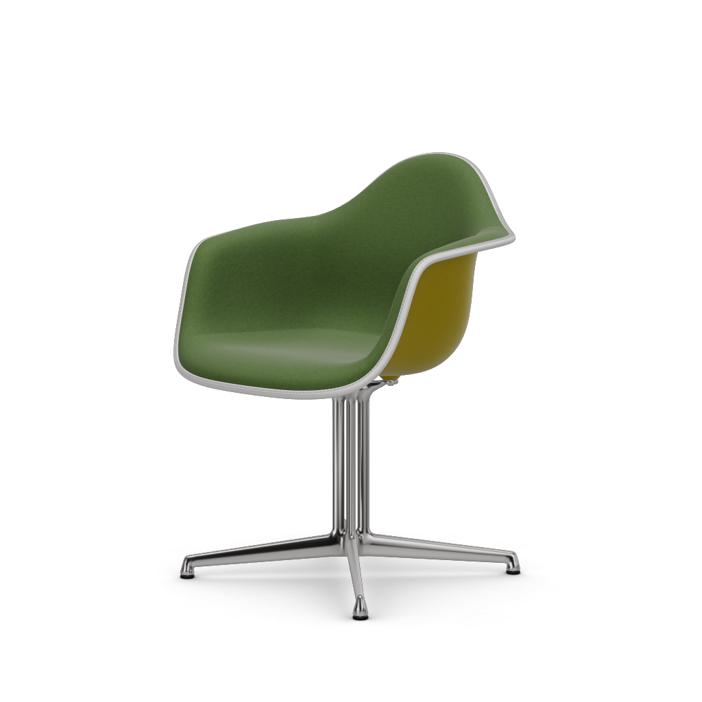 Eames Plastic Armchair DAL (with full upholstery) (Colour of seat shell - mustard) (Request Info)