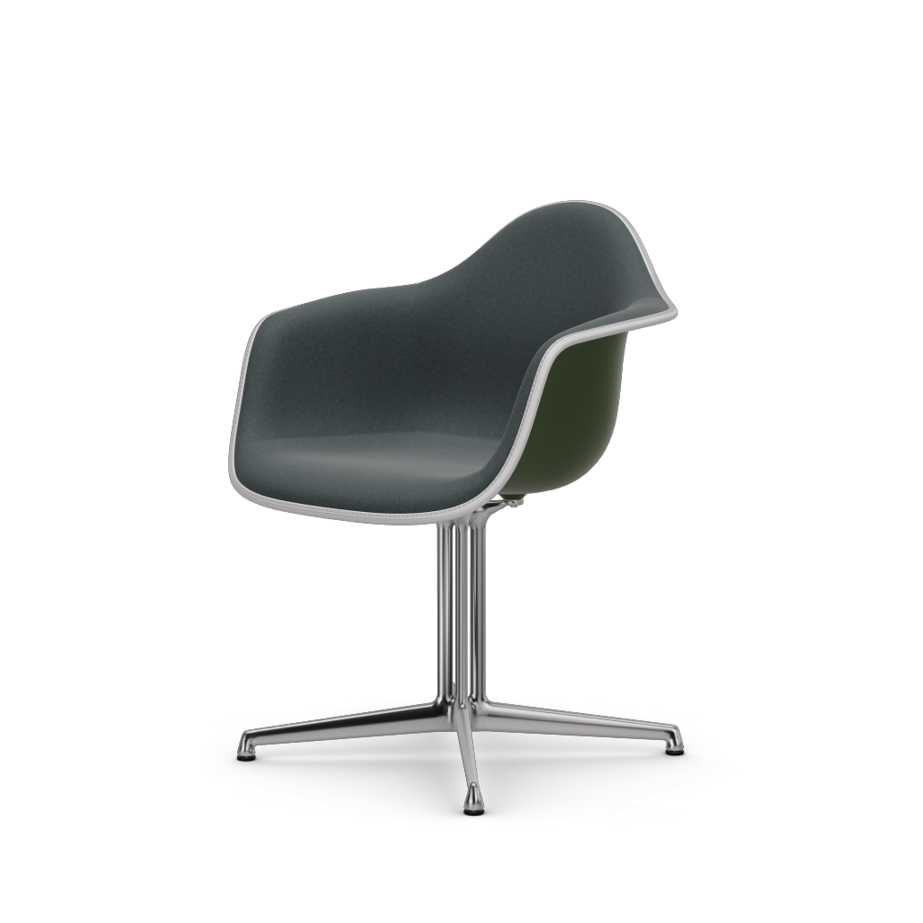 Eames Plastic Armchair DAL (with full upholstery) (Colour of seat shell - forest) (Request Info)