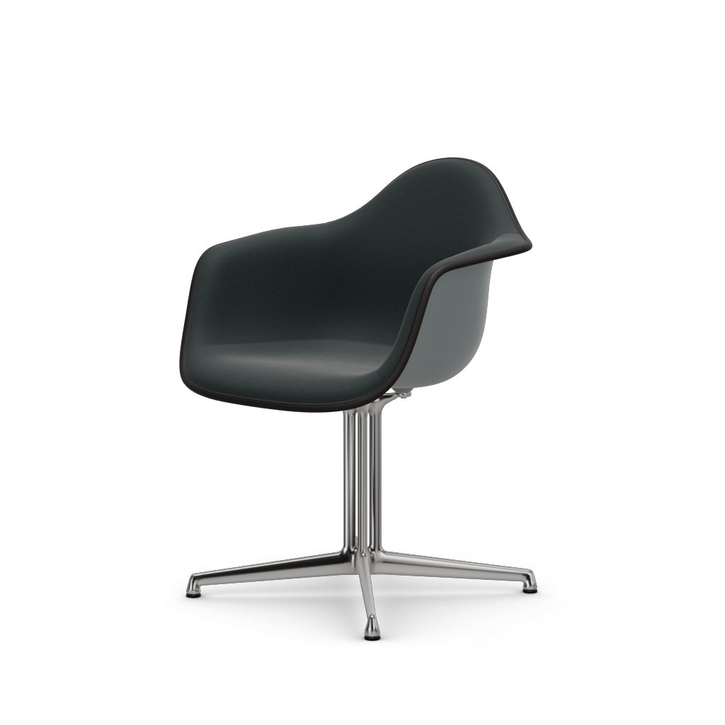 Eames Plastic Armchair DAL (with full upholstery) (Colour of seat shell - light grey) (Request Info)