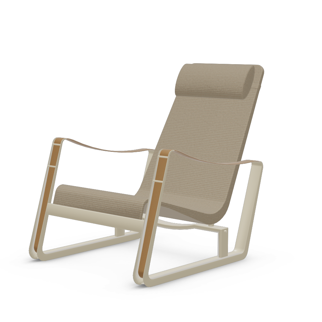 Cite Lounge Chair (Prouve Blanc Colombe (Ecru) powder-coated (smooth)) by Vitra