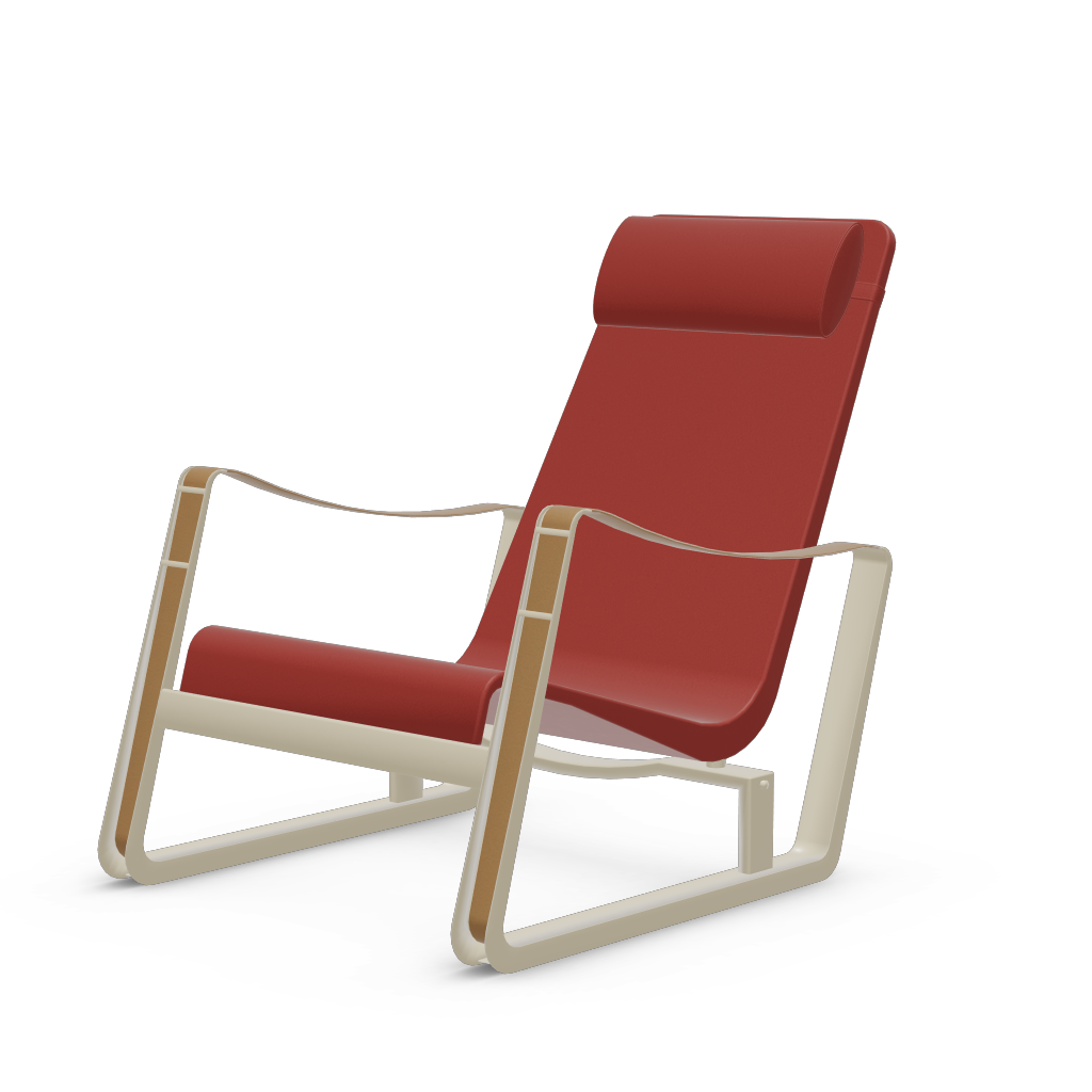 Cite Lounge Chair (Prouve Blanc Colombe (Ecru) powder-coated (smooth)) by Vitra