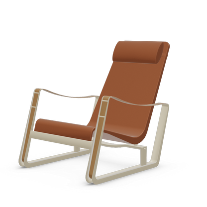 Cite Lounge Chair (Prouve Blanc Colombe (Ecru) powder-coated (smooth)) by Vitra