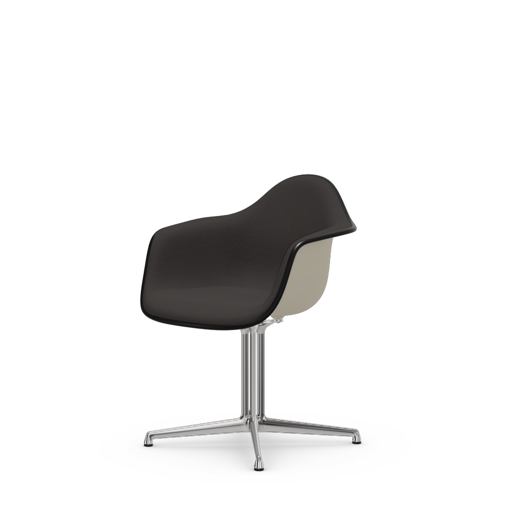 Eames Plastic Armchair DAL (with full upholstery) (Colour of seat shell - pebble) (Request Info)