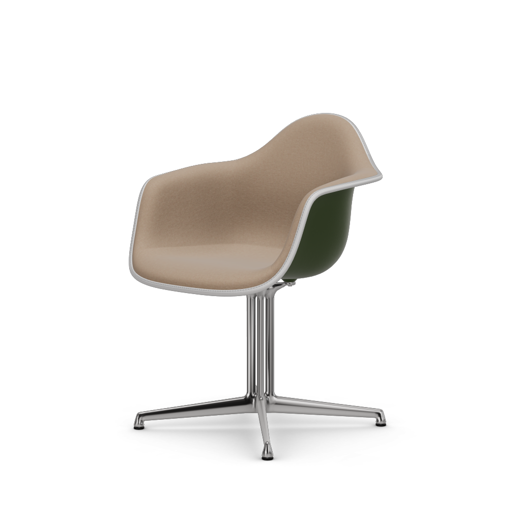 Eames Plastic Armchair DAL (with full upholstery) (Colour of seat shell - forest) (Request Info)