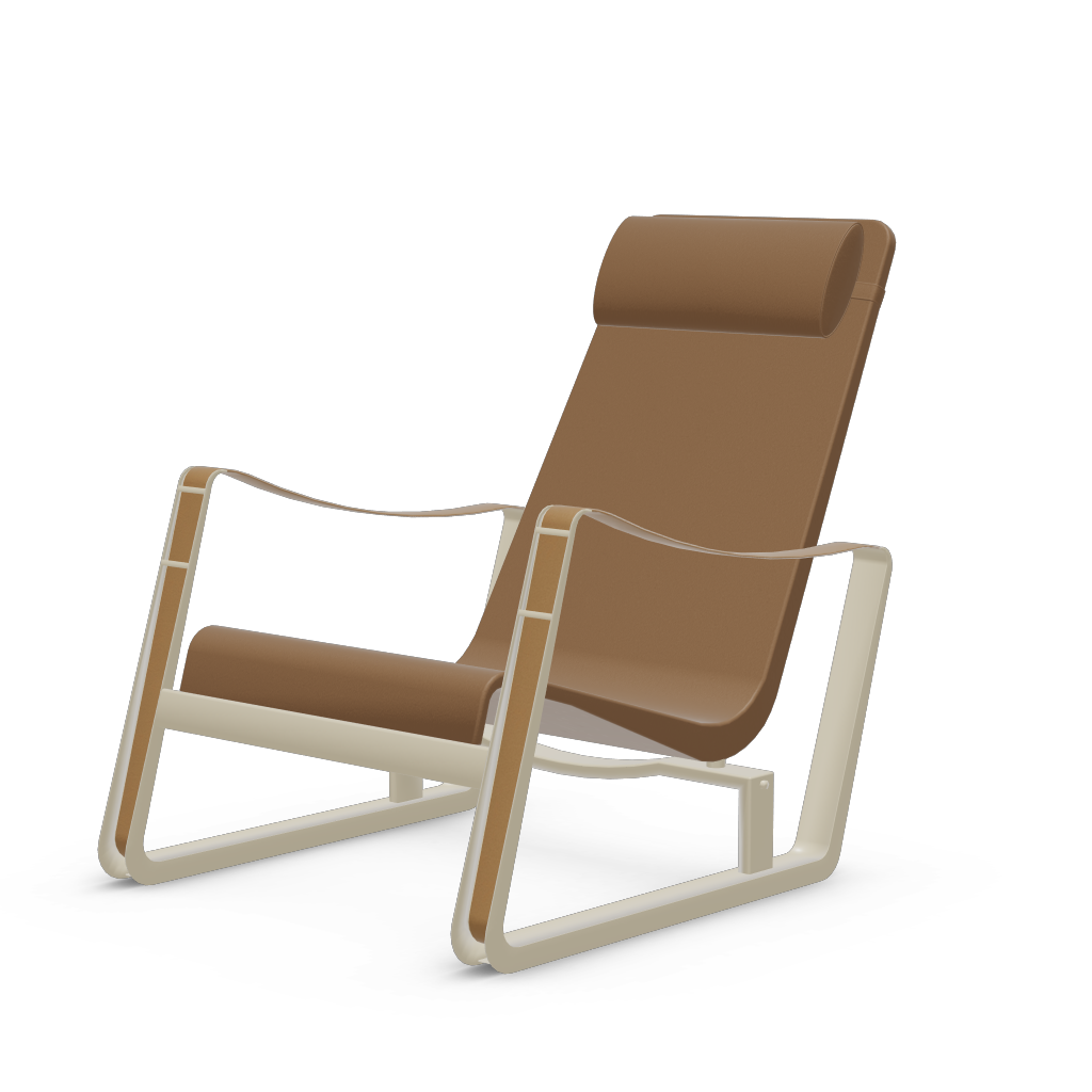 Cite Lounge Chair (Prouve Blanc Colombe (Ecru) powder-coated (smooth)) by Vitra