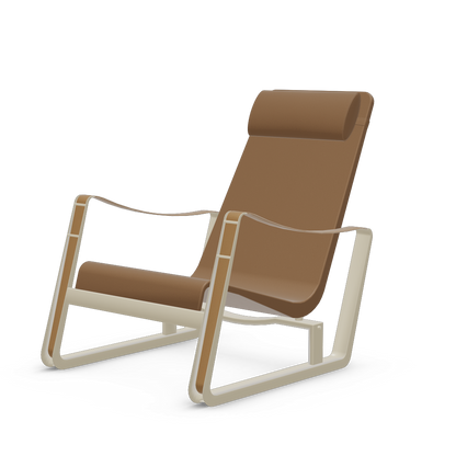 Cite Lounge Chair (Prouve Blanc Colombe (Ecru) powder-coated (smooth)) by Vitra