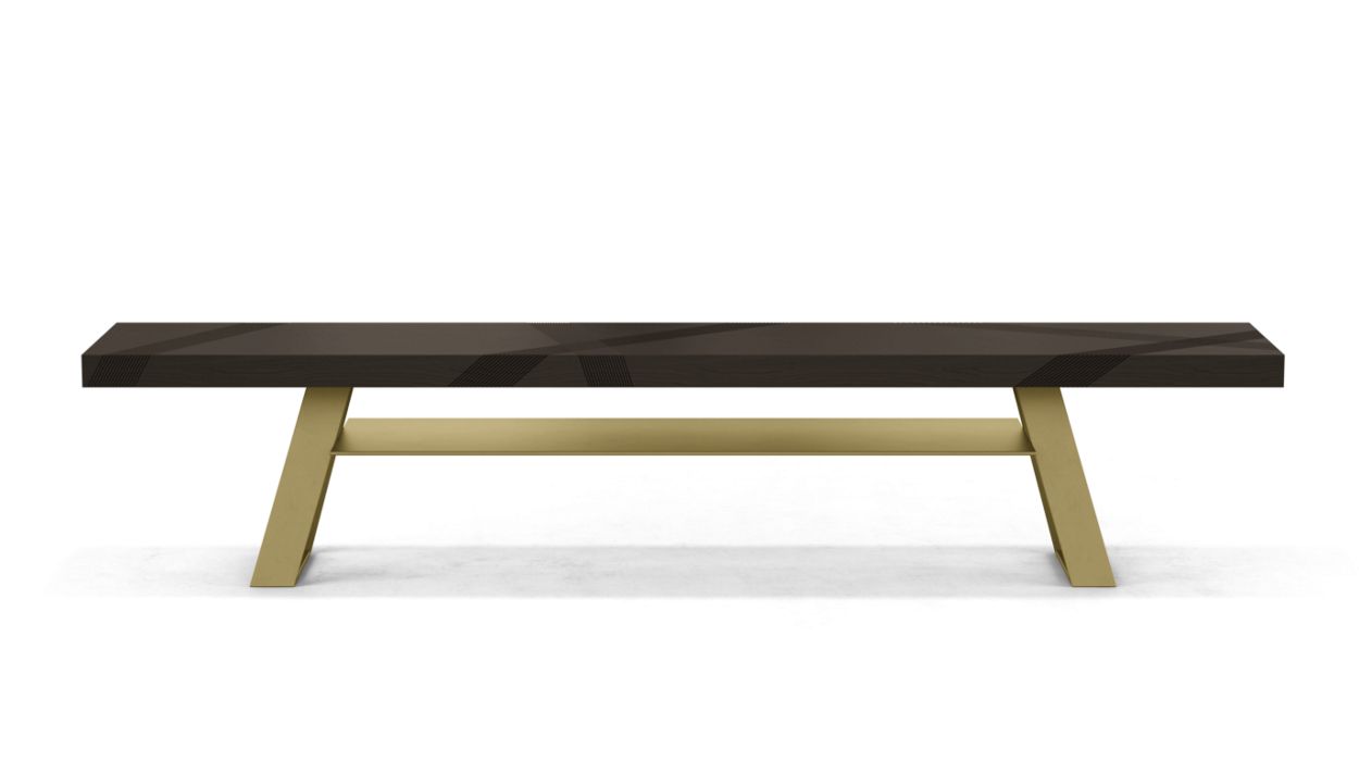 TRACK BENCH WITH SHELF by Roche Bobois