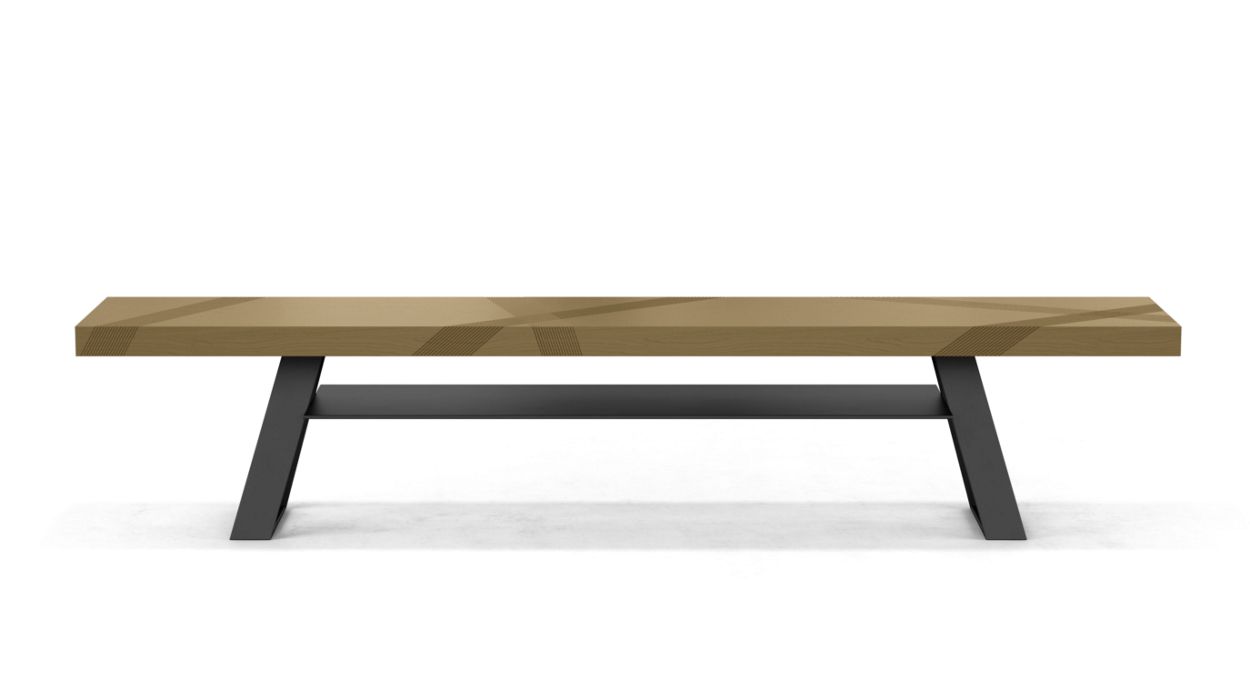 TRACK BENCH WITH SHELF by Roche Bobois