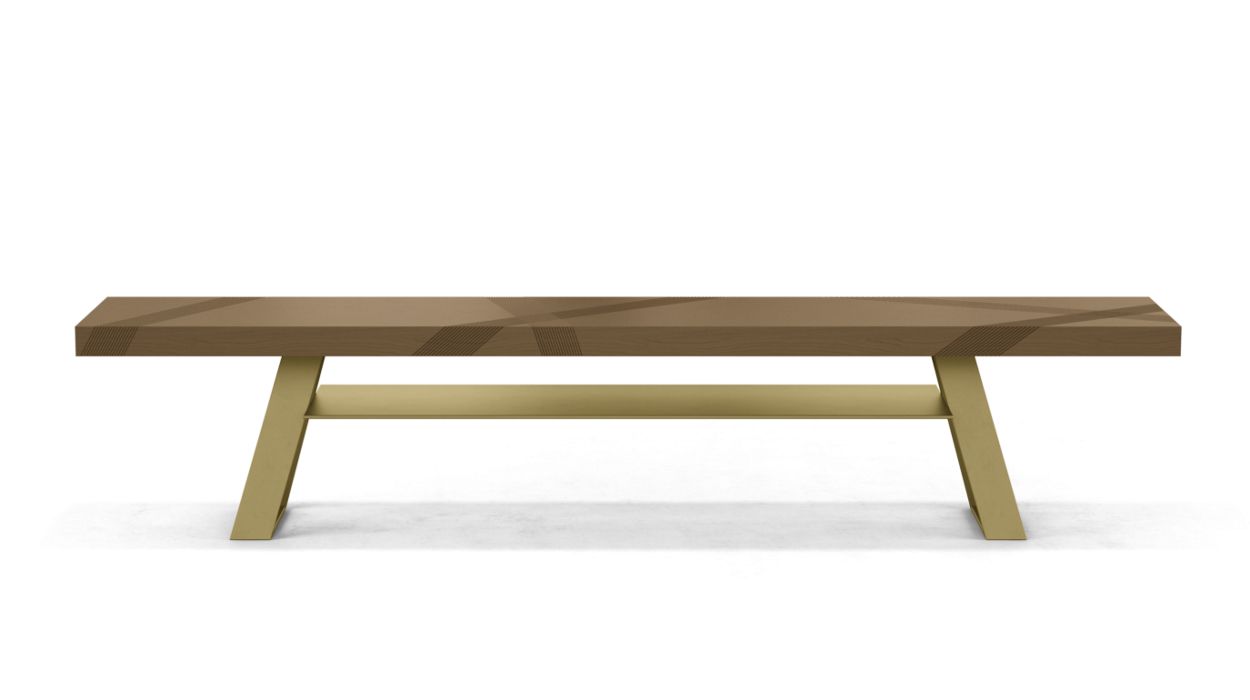 TRACK BENCH WITH SHELF by Roche Bobois