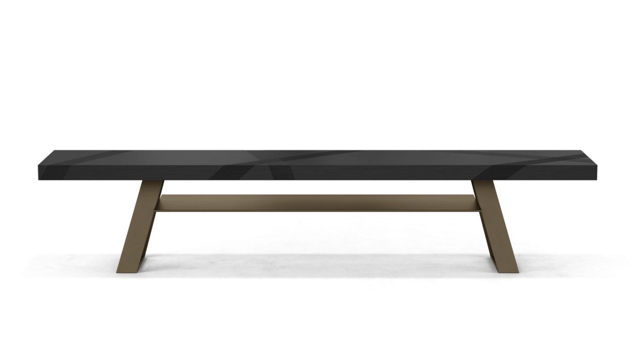 TRACK BENCH WITH SHELF by Roche Bobois