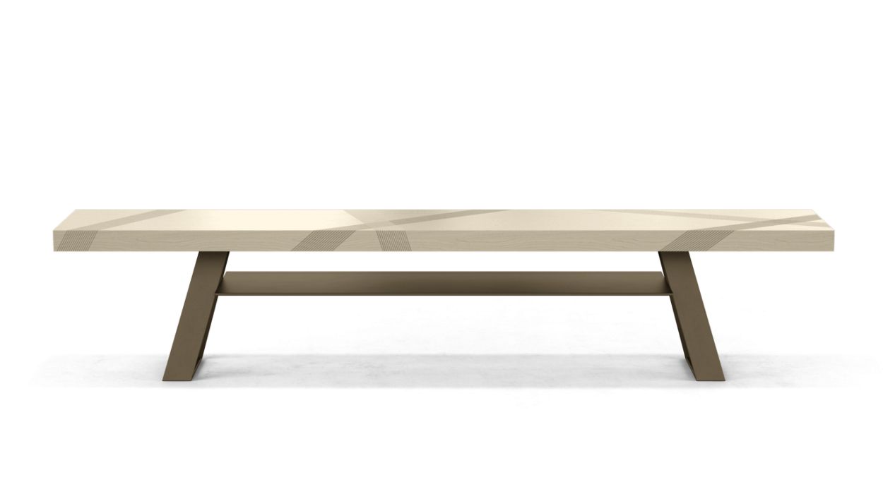 TRACK BENCH WITH SHELF by Roche Bobois