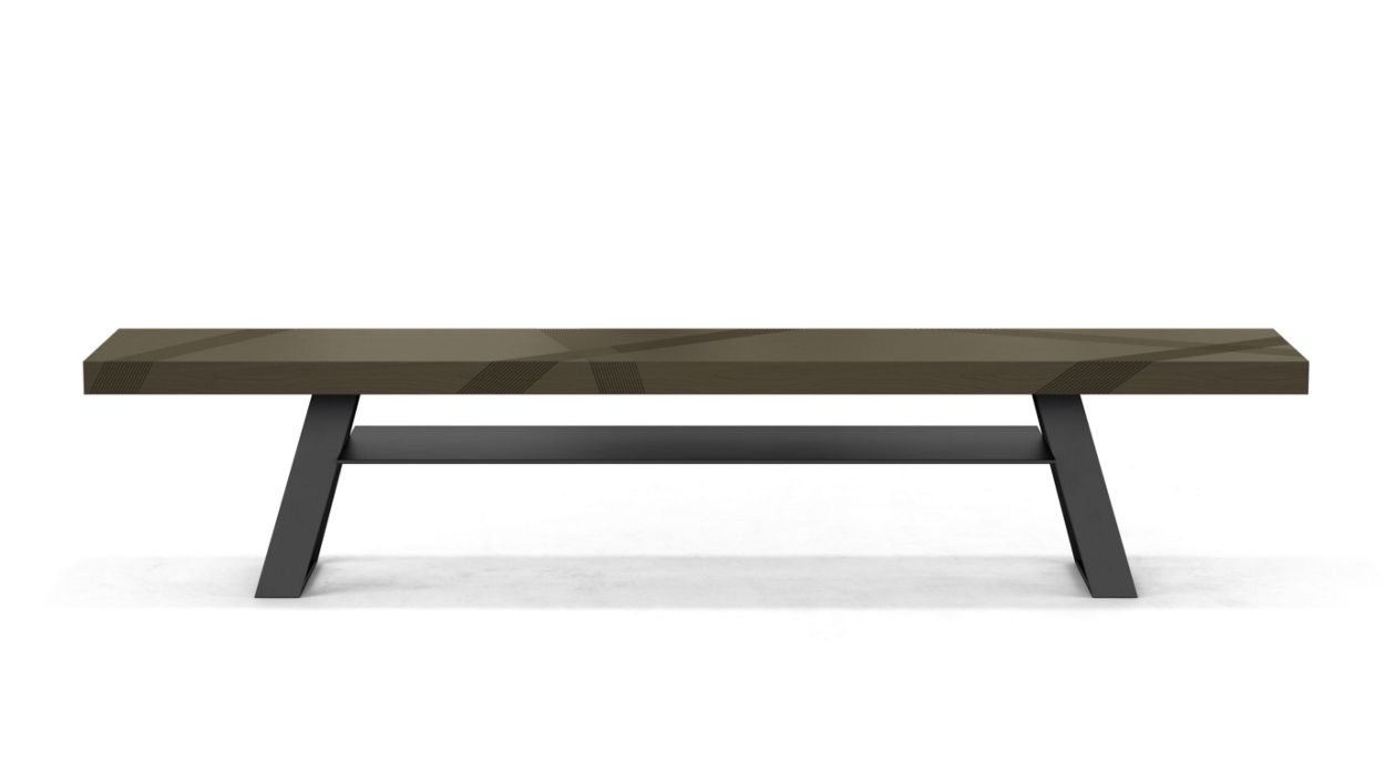 TRACK BENCH WITH SHELF by Roche Bobois