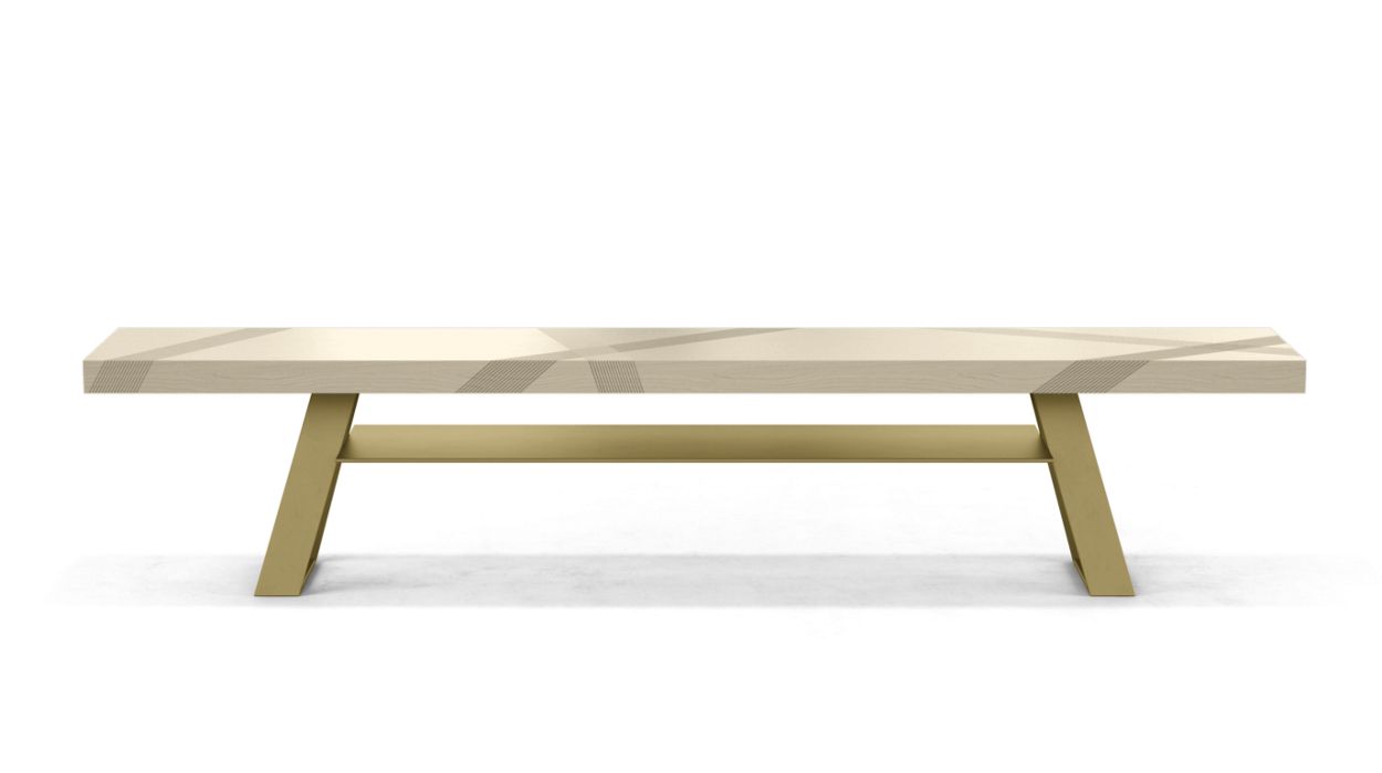 TRACK BENCH WITH SHELF by Roche Bobois