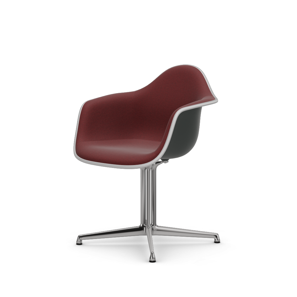 Eames Plastic Armchair DAL (with full upholstery) (Colour of seat shell - granite grey) (Request Info)