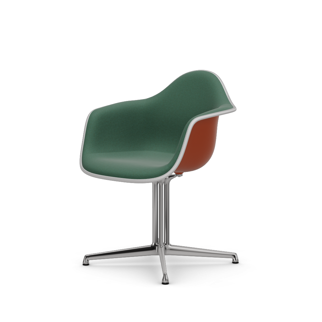 Eames Plastic Armchair DAL (with full upholstery) (Colour of seat shell - rusty orange) (Request Info)