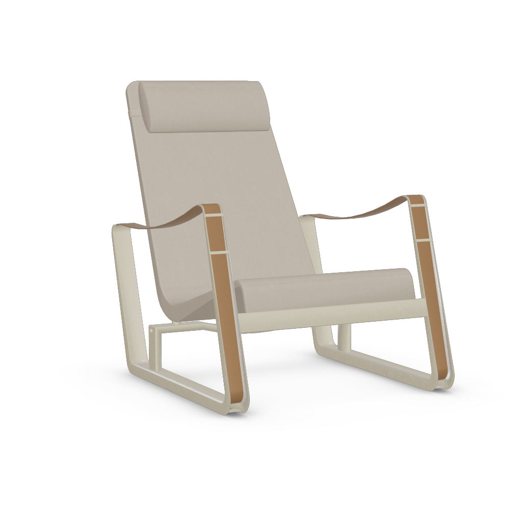 Cite Lounge Chair (Prouve Blanc Colombe (Ecru) powder-coated (smooth)) by Vitra