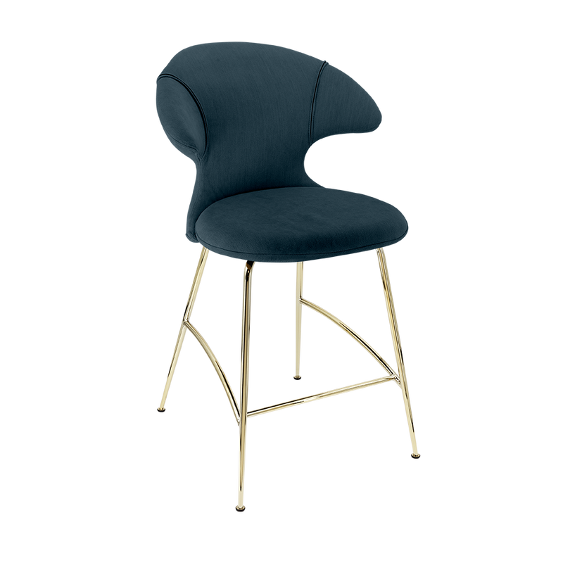 Time Flies Upholstered Counter Stool by Umage #Jet Air Blue / Brass