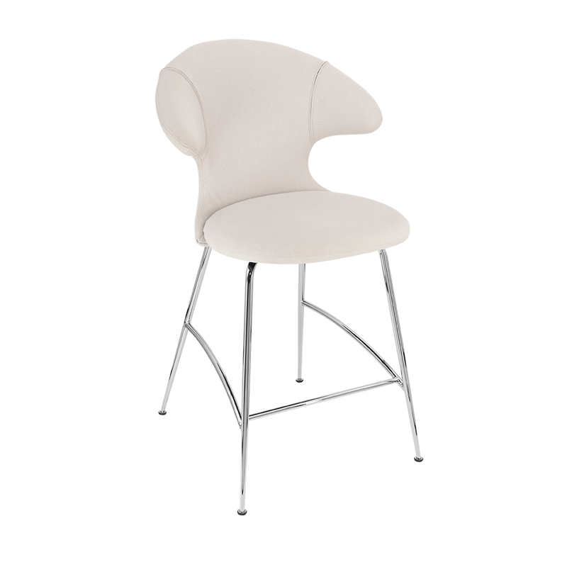 Time Flies Upholstered Counter Stool by Umage #White Sands / Chrome