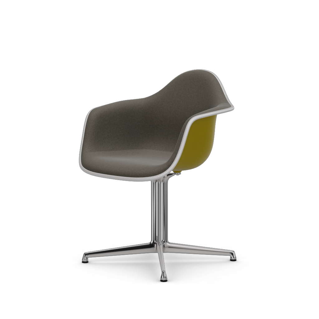 Eames Plastic Armchair DAL (with full upholstery) (Colour of seat shell - mustard) (Request Info)