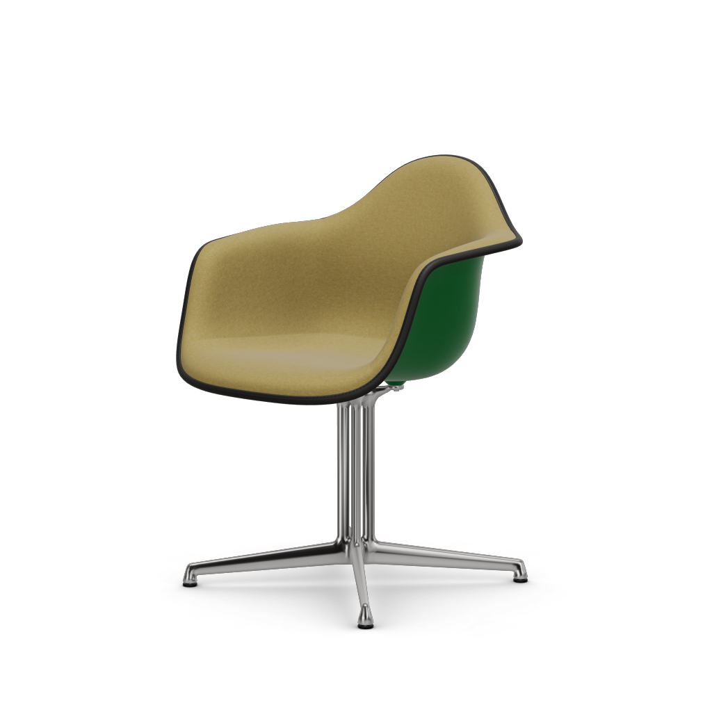 Eames Plastic Armchair DAL (with full upholstery) (Colour of seat shell - green) (Request Info)