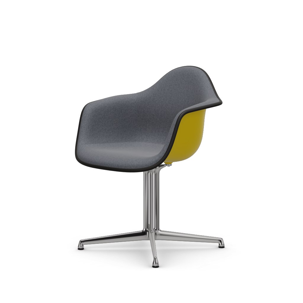 Eames Plastic Armchair DAL (with full upholstery) (Colour of seat shell - sunlight) (Request Info)