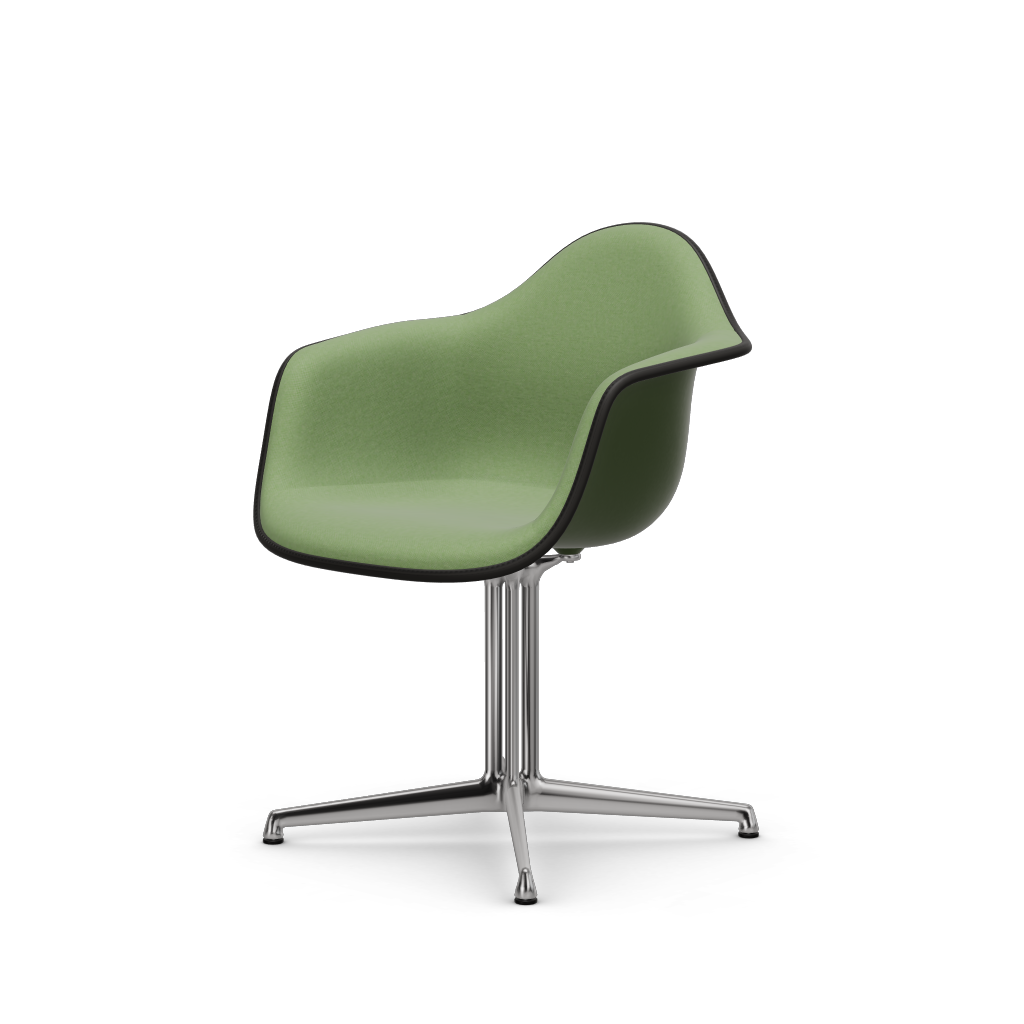 Eames Plastic Armchair DAL (with full upholstery) (Colour of seat shell - forest) (Request Info)