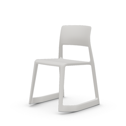 Tip Ton solid plastic chair with a forward-tilt by Vitra #white
