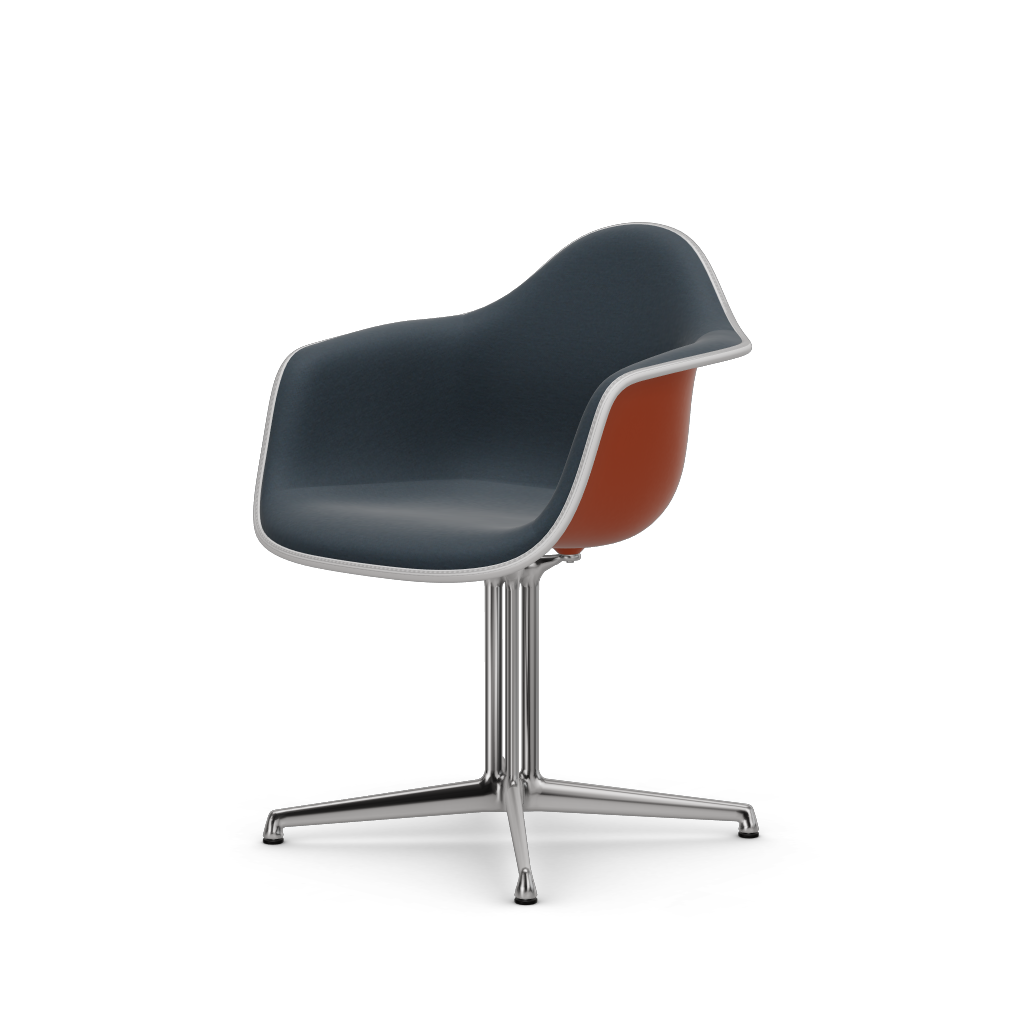 Eames Plastic Armchair DAL (with full upholstery) (Colour of seat shell - rusty orange) (Request Info)