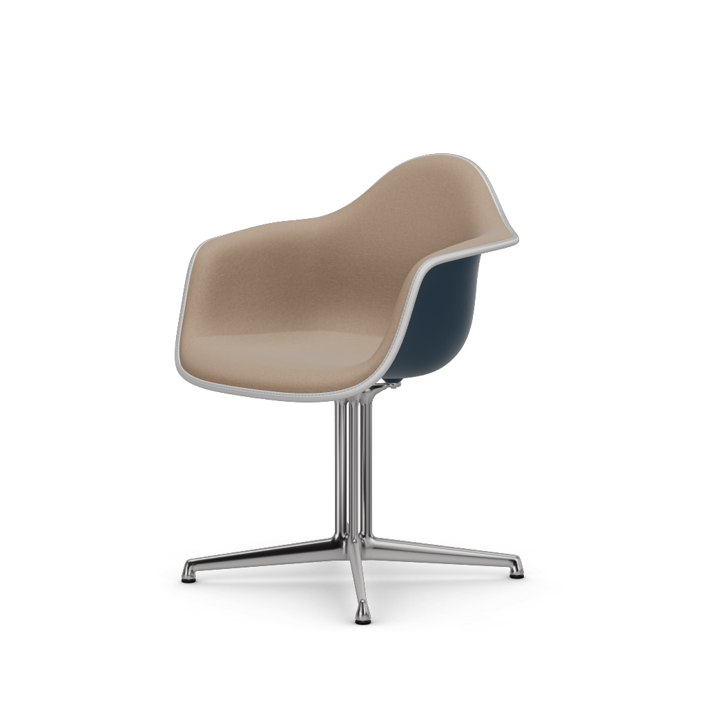 Eames Plastic Armchair DAL (with full upholstery) (Colour of seat shell - sea blue) (Request Info)