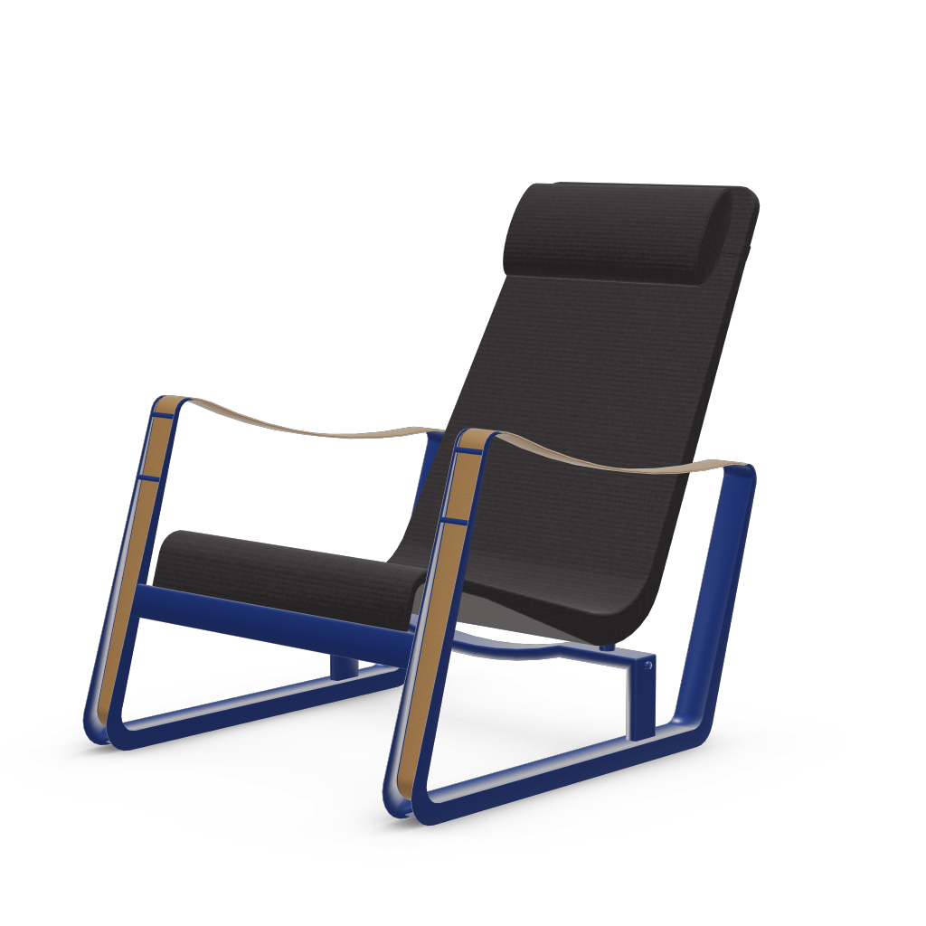 Cite Lounge Chair (Prouve Bleu Marcoule powder-coated (smooth)) by Vitra