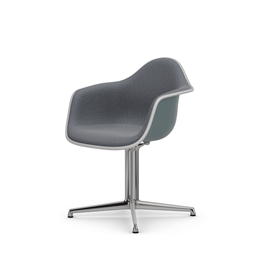 Eames Plastic Armchair DAL (with full upholstery) (Colour of seat shell - ice grey) (Request Info)