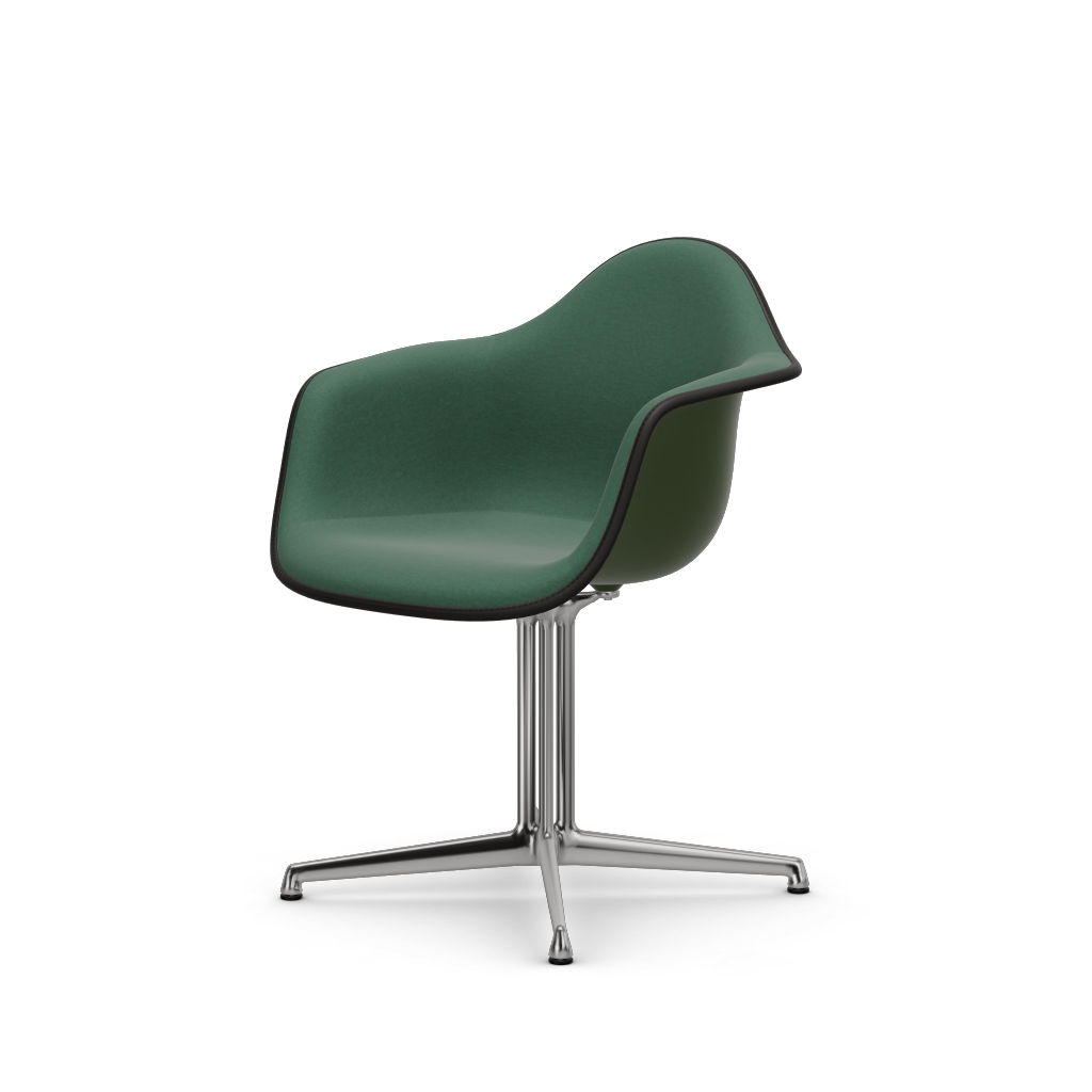 Eames Plastic Armchair DAL (with full upholstery) (Colour of seat shell - forest) (Request Info)